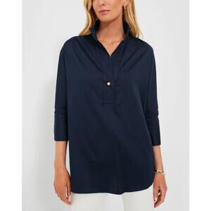 Tuckernuck 'Willow' Blue Cotton Blouse Size XXS